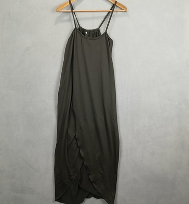 #ad Womens Wrap Dress Medium Black Ruffle Detail Spaghetti Strap Scoop Neck Casual $21.99