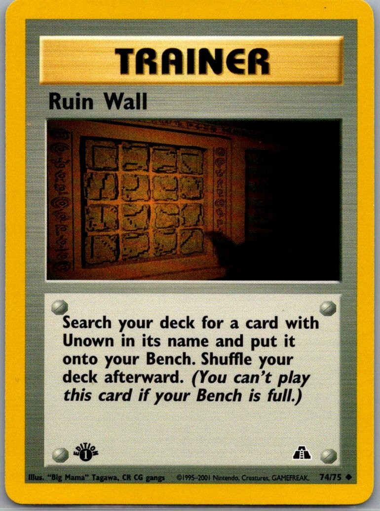 Ruin Wall - 1st Edition - Neo Discovery 74/75 Pokemon Card