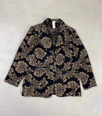 Studio-C Jacke Tapisserie Baumwolle Blumenmuster Vintage Style Tapestry Jacket N