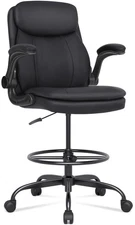 Drafting Chair, Tall Office Chair for Standing Desk, High Leather Executive O...