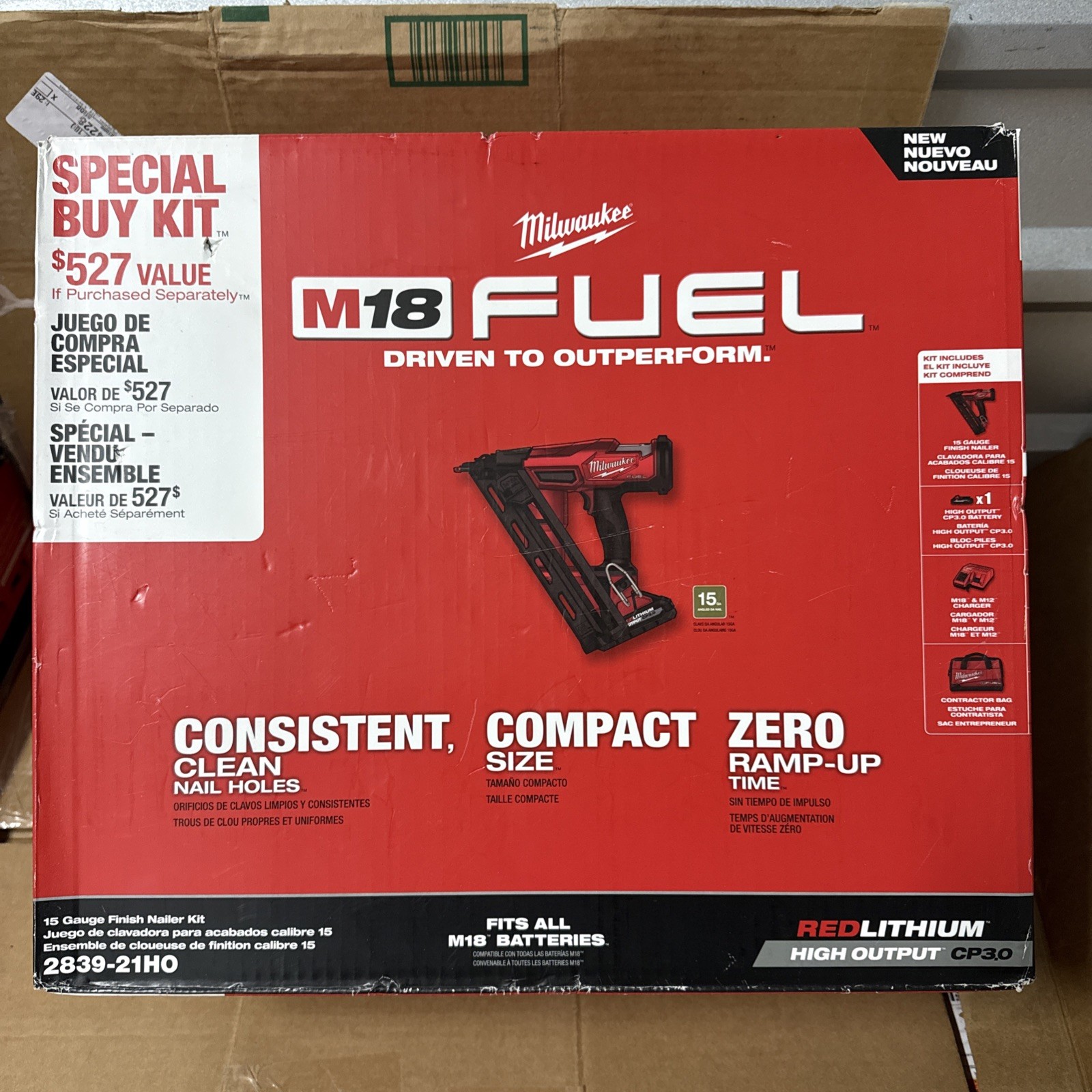 Milwaukee 2839-21CT M18 FUEL&trade; 15 Gauge Finish Nailer Kit *NEW SEALED*