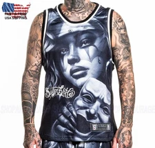 Sullen Art Collective Clowning SCM7201 Tattoo Arm Ribbed Jersey Tank Top for Men