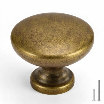 homdiy 25Pack 1-3/16in Antique Brass Cabinet Knobs Vintage Knob | Solid Zinc ...