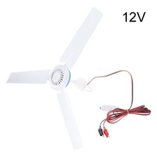Household Hanging Fan 3 Leaves 12V 24V Ceiling Fan for Outdoor Hiking Barbecue