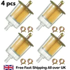 4x 5/16 Fuel Filter + 8 Hose Clamps Inline Gas Petrol Motorcycle Car Kit 14mm UK