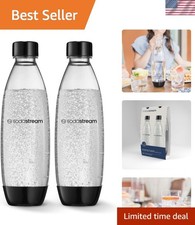 Convenient Twin Pack of 34 Fl Oz Slim Plastic Bottles - Carbonate with Ease