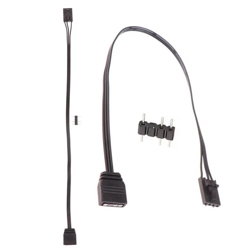 1X(2Pcs for  4PIN RGB to Standard ARGB 3-Pin 5V Adapter Connector RGB Cable6627