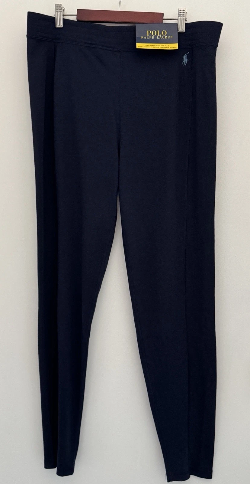 POLO RALPH LAUREN Mens XL Blue Wool Blend Base Layer Pant With Side Panels NEW