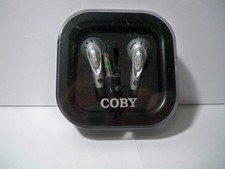 COBY Headphones New in Plastic Case Earphones Earbuds Ear Buds