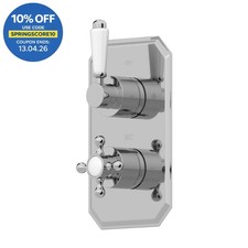 Traditional Concealed Shower Valve Thermostatic Lever/Cross Handle Twin Outlet