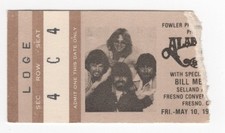 Alabama the band & Bill Medley 5/10/85 Fresno CA Selland Arena Rare Ticket Stub