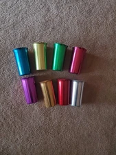 VINTAGE LOT OF 8 SUNBURST ANODIZED ALUMINUM TUMBLERS DRINKING CUP