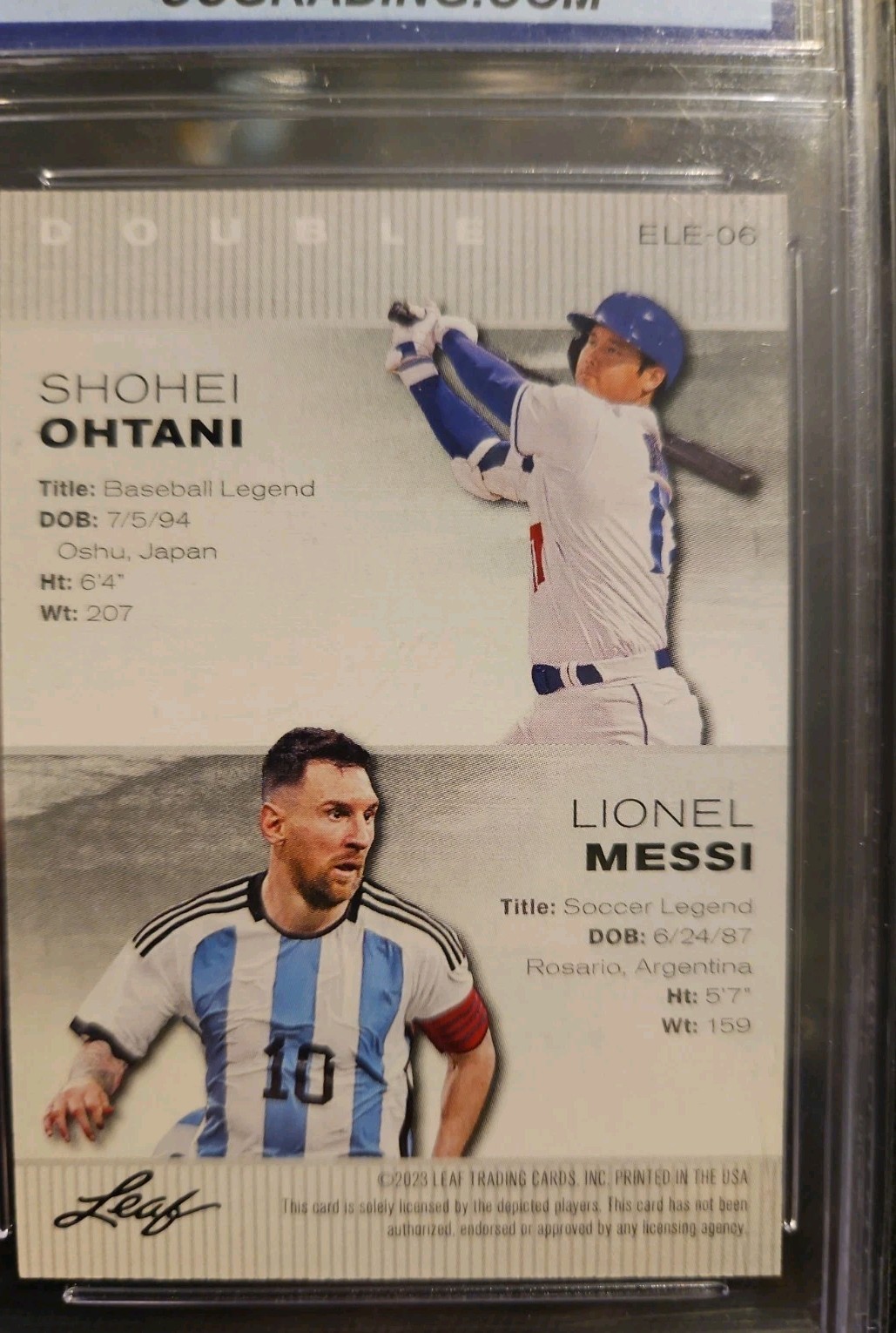 LIONEL MESSI SHOHEI OHTAN 2023 LEAF  DOUBLE LEGENDS 10 NON-AUTO / NON- PATCH view 5