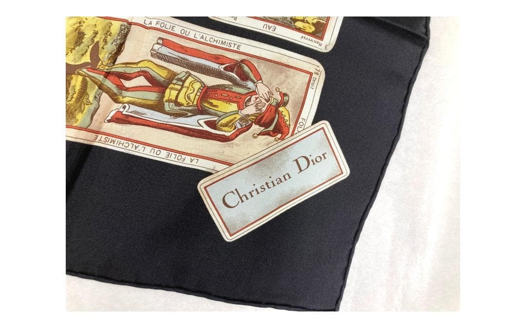 Christian Dior Large Silk Scarf with Chess and Playing Cards Pattern 63cm x 63cm thumbnail 19