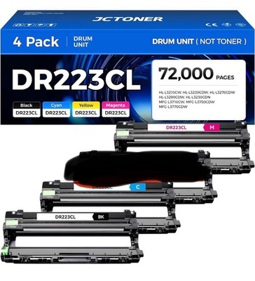 DR223CL DR-223CL Drum  Set 4-Pack High Yield Printer Replacement Compatible OB