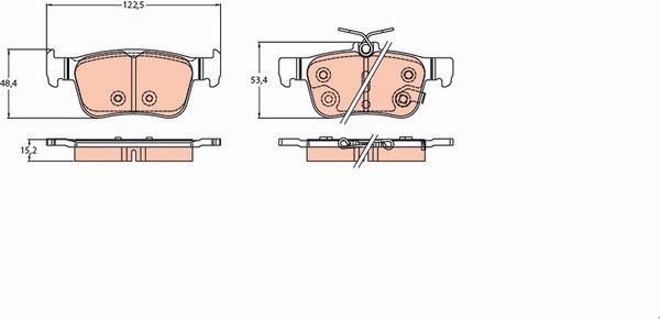 Bremsscheiben-BremsbeläGe-Kit TRW Automotive GDB2223 FüR OE 43022-TBA-A02-image