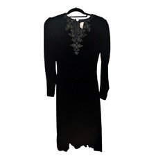 Oscar De La Renta Miss D Vintage Velvet Embellished Beaded Dress Size 8