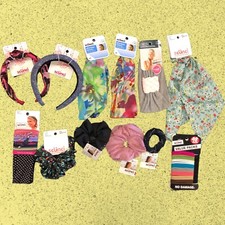 Lot Of 12 Scunci : Elastic Hair Ties Ponytail Holders  Headband Scrunchies