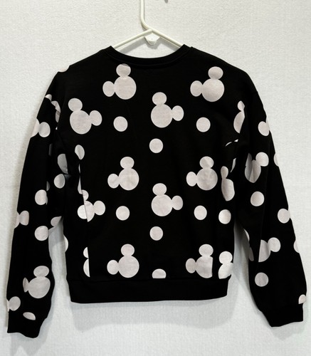 Disney Sweatshirt Girls Size Medium 7 to 9 Red Sequin Mickey Mouse Black White - Picture 4 of 7
