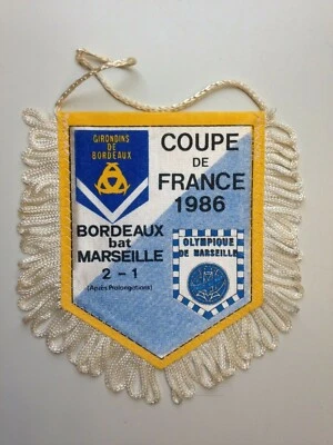 FANION FINALE COUPE DE FRANCE 1986 BORDEAUX MARSEILLE - Photo 1/2