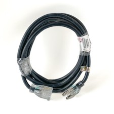 10' 14 Gauge Black Indoor/Outdoor Extension Cord with Lighted Outlet