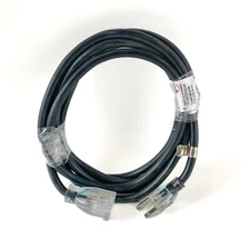 10' 14 Gauge Black Indoor/Outdoor Extension Cord with Lighted Outlet