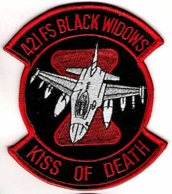 USAF 421st F-16 FIGHTER SQN Kiss of Death BLACK WIDOWS HILL AFB
