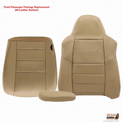2005 Ford Excursion Genuine Leather Passenger Side Replacement Seat Covers Tan