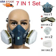 7 in 1 Half Face Respirator For Spraying Painting 7502 Gas Mask Safe Facepiece