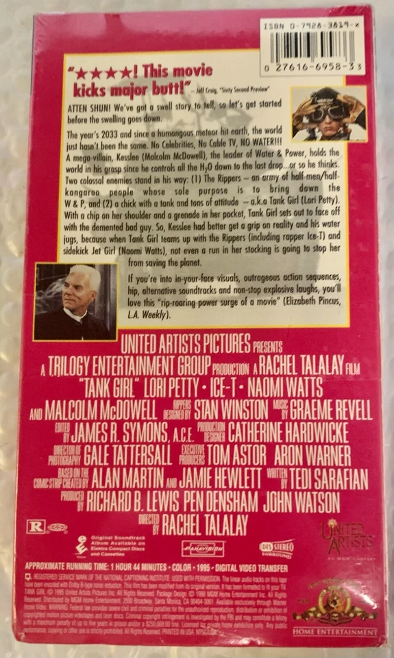 Tank Girl (VHS, 1995) Lori Petty, Ice-T SciFi , Cyber Punk Comic Movie RARE NEW  Foto 2 de 4