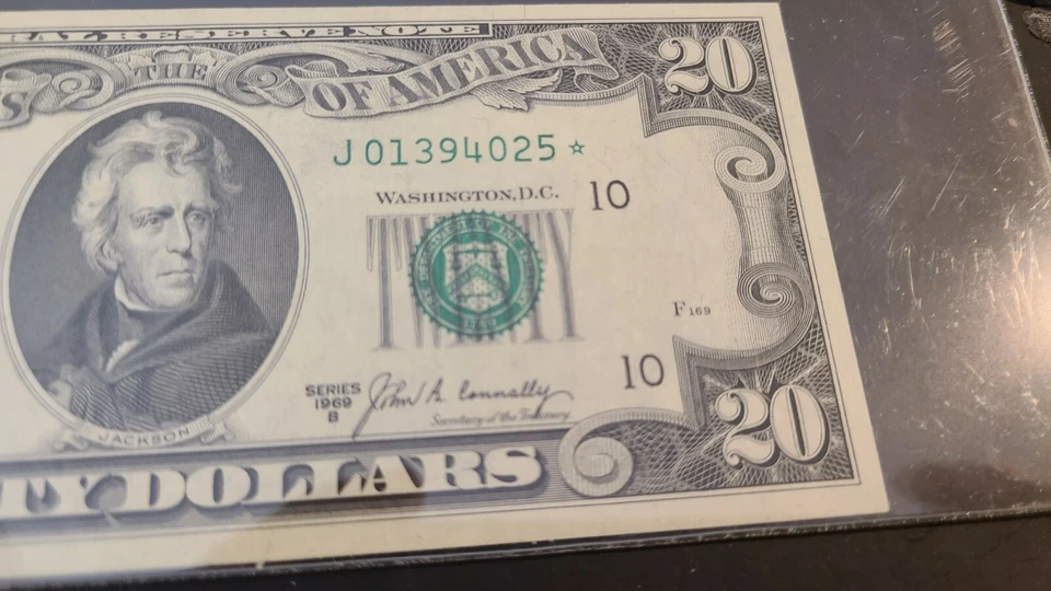 Fr.2069-J* 1969 B $20 Star Federal Reserve Note PCGS 58 PPQ - Image 2 of 3