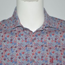 Mint JOHNNIE-O Hangin' Out 100 Cotton Red Blue Floral Button-Up Shirt Sz M