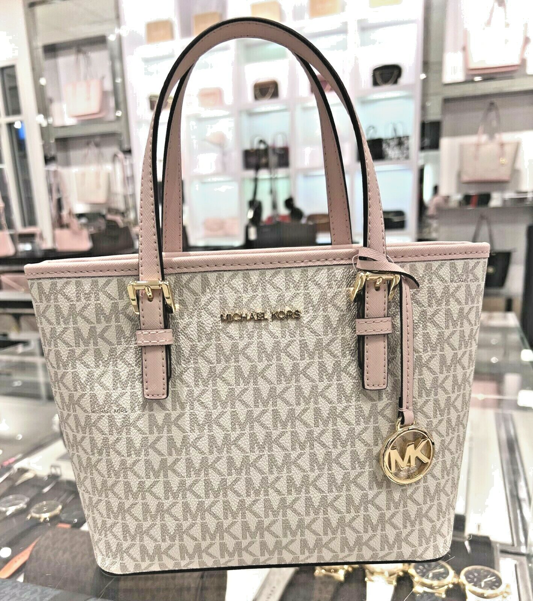 Michael Kors XS Carry All Jet Set Travel Bag for Women - Powder