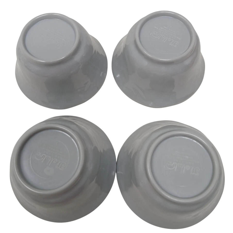 4 tigelas de esmalte craquelado melamina Ti Mulino 3,5" x 2" aparência rústica cinza S4 - Imagem 2 de 4