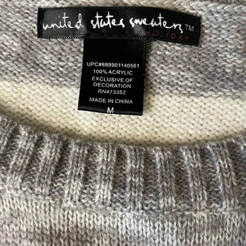 Suéteres de Estados Unidos a Rayas Vacaciones con Muñeco de Nieve y Lentejuelas Navidad Foto 4 de 4