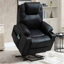 Electric Power Lift Recliner Chair for Elderly W/ Heat Massage USB Ports Remotes