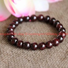 Pretty Natural 6/8/10/12mm Red Garnet Gemstone Round Beads Stretch Bracelet 7.5"
