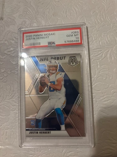 2020 Panini Mosaic - NFL Debut Justin Herbert #263 Silver Prizm (RC)