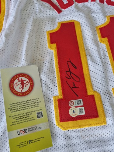 Signed Trae Young Basketball jersey Atlanta Hawks Beckett Holo Trae Young COA - Picture 3 of 6