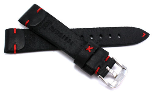RIOS1931 Vintage 18, 19, 20, 22,mm Made Germany Leather Sturdy Retro Look Strap - Picture 10 of 19