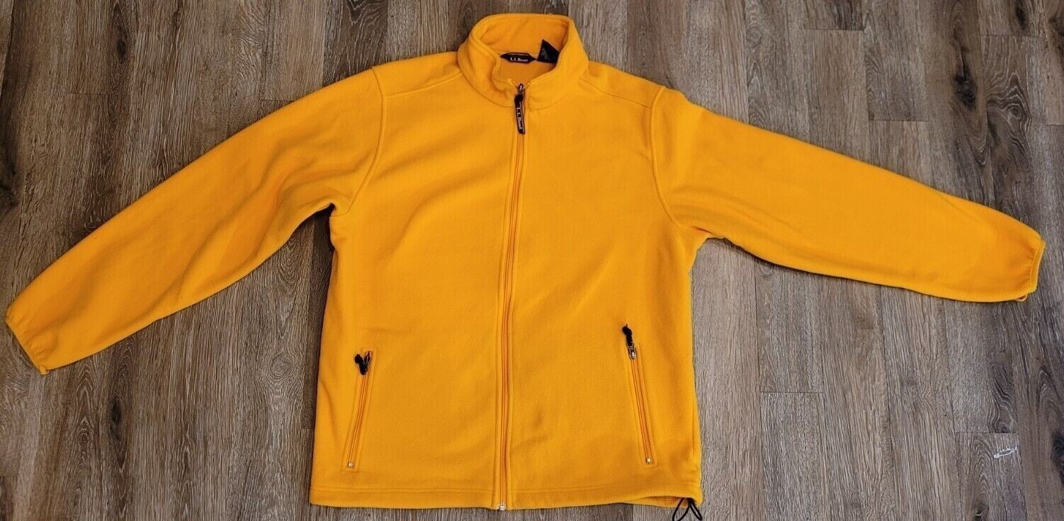 Men's Large Tall Yellow Fleece Jacket by LL Bean - Ultra Warm