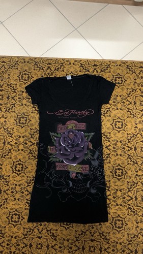 Ed Hardy Black Yellow Mini Dress Women's Size Medium