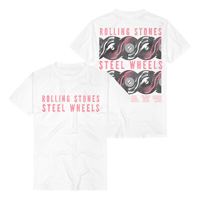Rolling Stones Steel Wheels Cities Official Merchandise T-Shirt White New