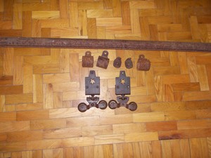 Antiguo Starline Cannonball Rodillos De Hardware De Puerta De