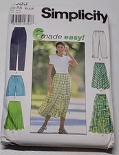 Simplicity Sewing Pattern 7655 Misses Pants Shorts Skirt Flared Sizes XS-MED UC