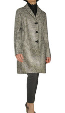 Nwt Cinzia Rocca Wool Bl Convertible Houndstooth Coat 10 Made In Italy Msp$1050