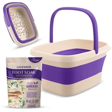 Fivona Foot Care Kit 2 in 1 - Foot Soak Blend with Expandable Foot Soak Basin