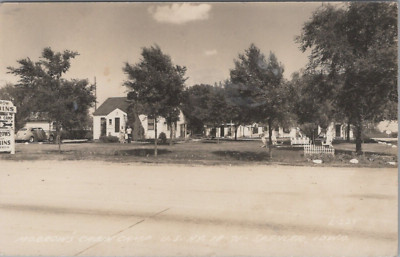 RPPC Morrow's Cabin Camp Spencer Iowa c1930-1940s photo postcard KP11