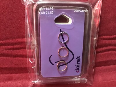 Claire's nose rings 20G/ pc, goldtone, rose gold, silver