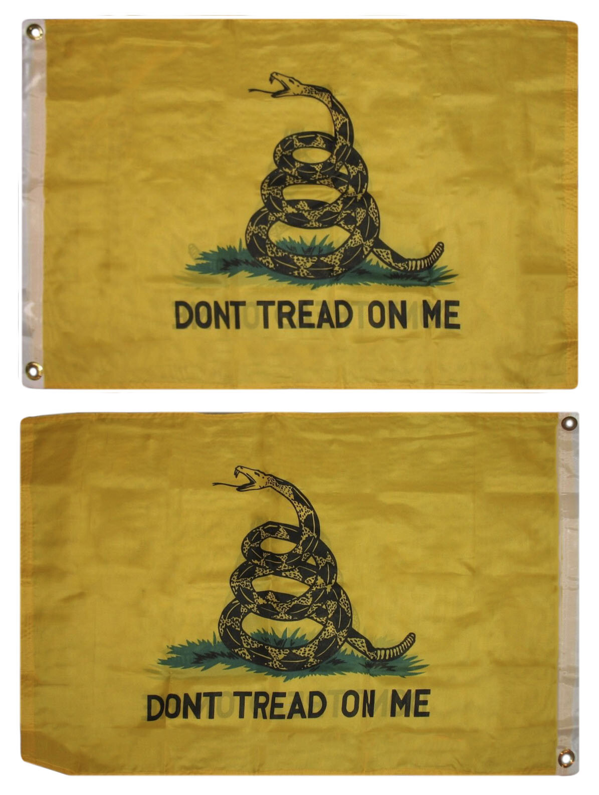 Bandiera Trade Winds 2 Bandiere Gadsden NON CALPESTARMI 3x5 Piedi  (90x150cm) In Poliestere - Confezione Doppia, Stile Tea Party Bandiera USA  100% Poliestere, image size:1195x1585